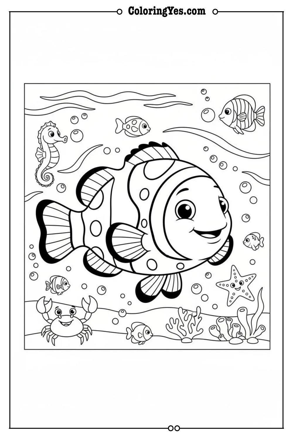 summer coloring pages-tropical fish-Coloringyes.com
