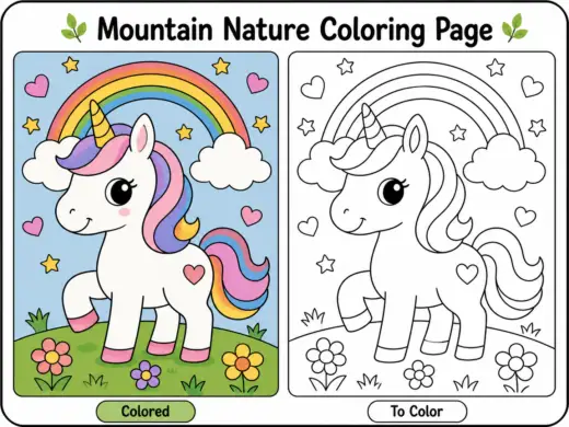 Easy unicorn coloring pages for kids – printable coloring page
