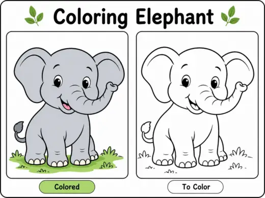 Elephant Coloring Page – printable coloring page