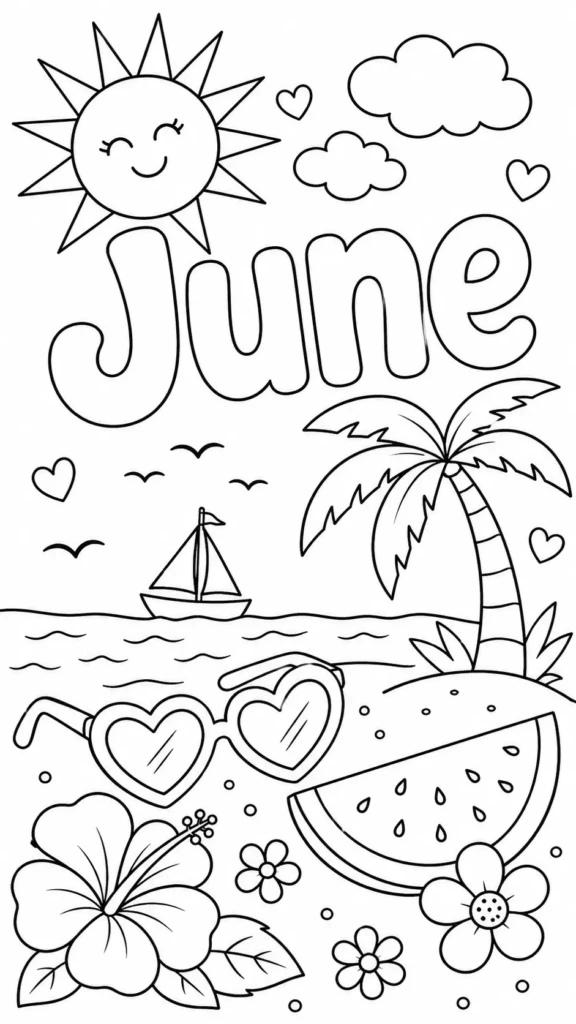 June Coloring Pages for Kids