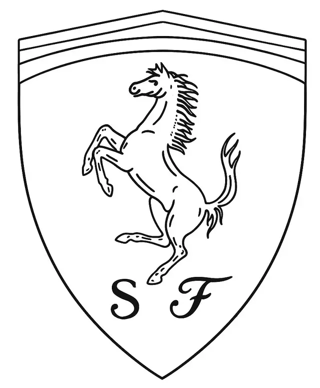 The iconic Cavallino Rampante – great for quick coloring sessions.