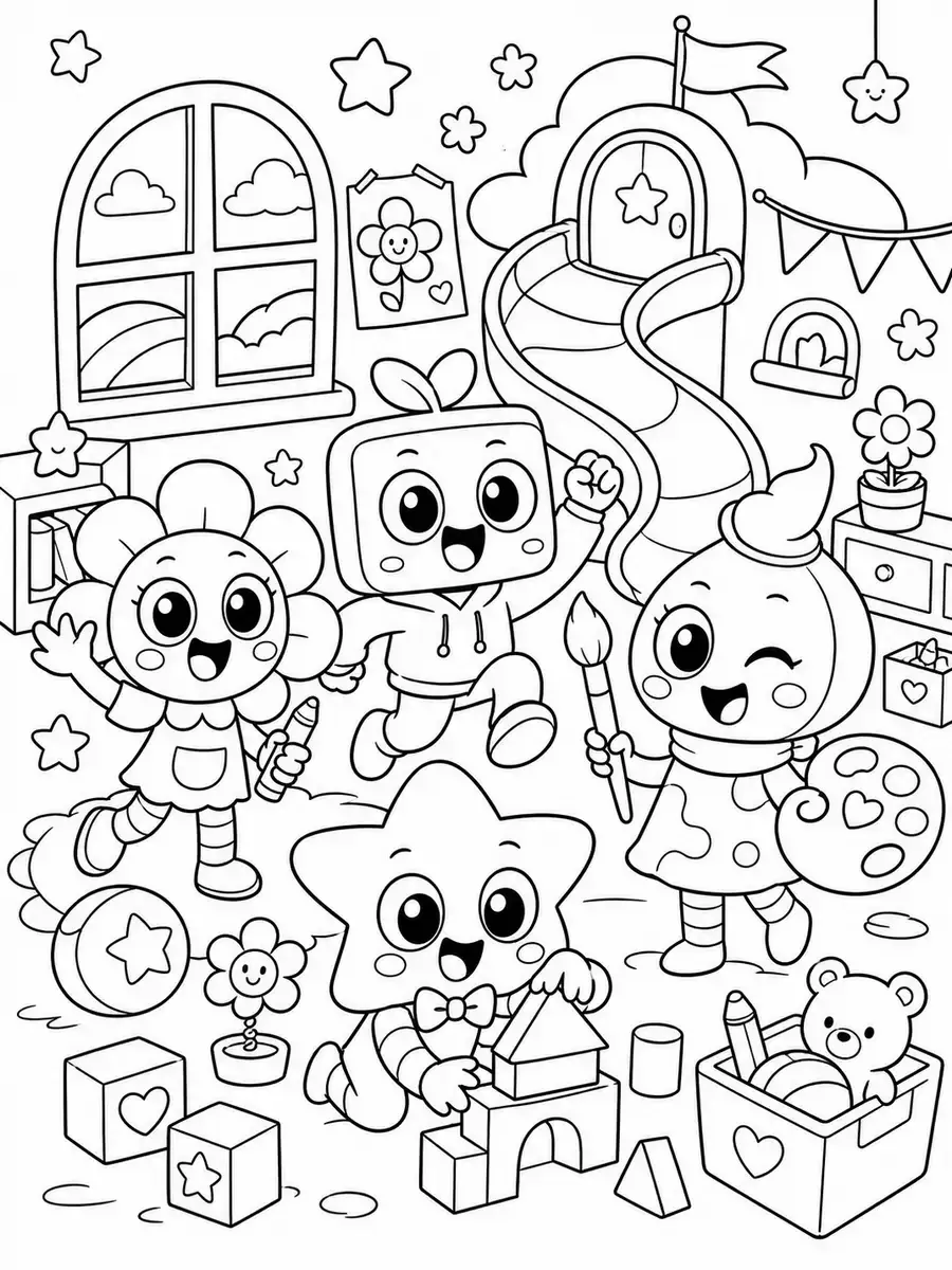 Dandy's World coloring pages free printable for kids