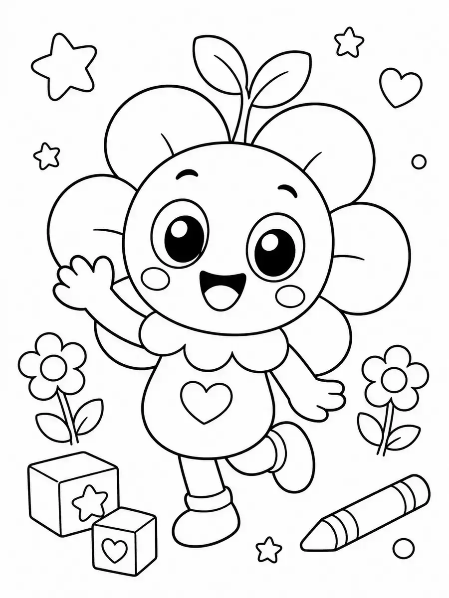 Dandy World coloring page free printable sheet