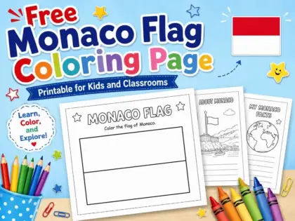 Monaco Flag Coloring Page
