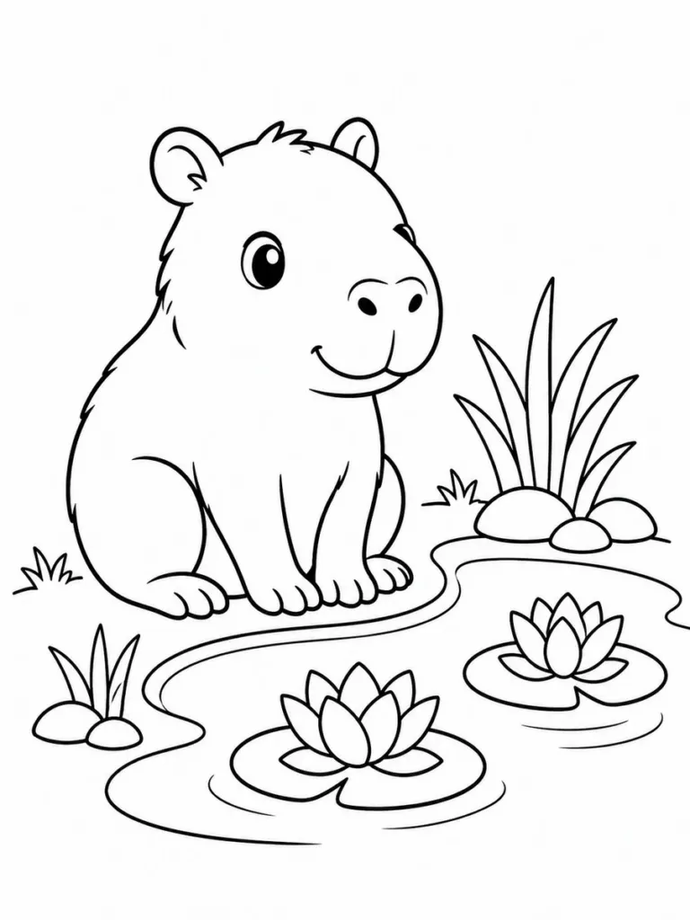 Baby Capybara coloring